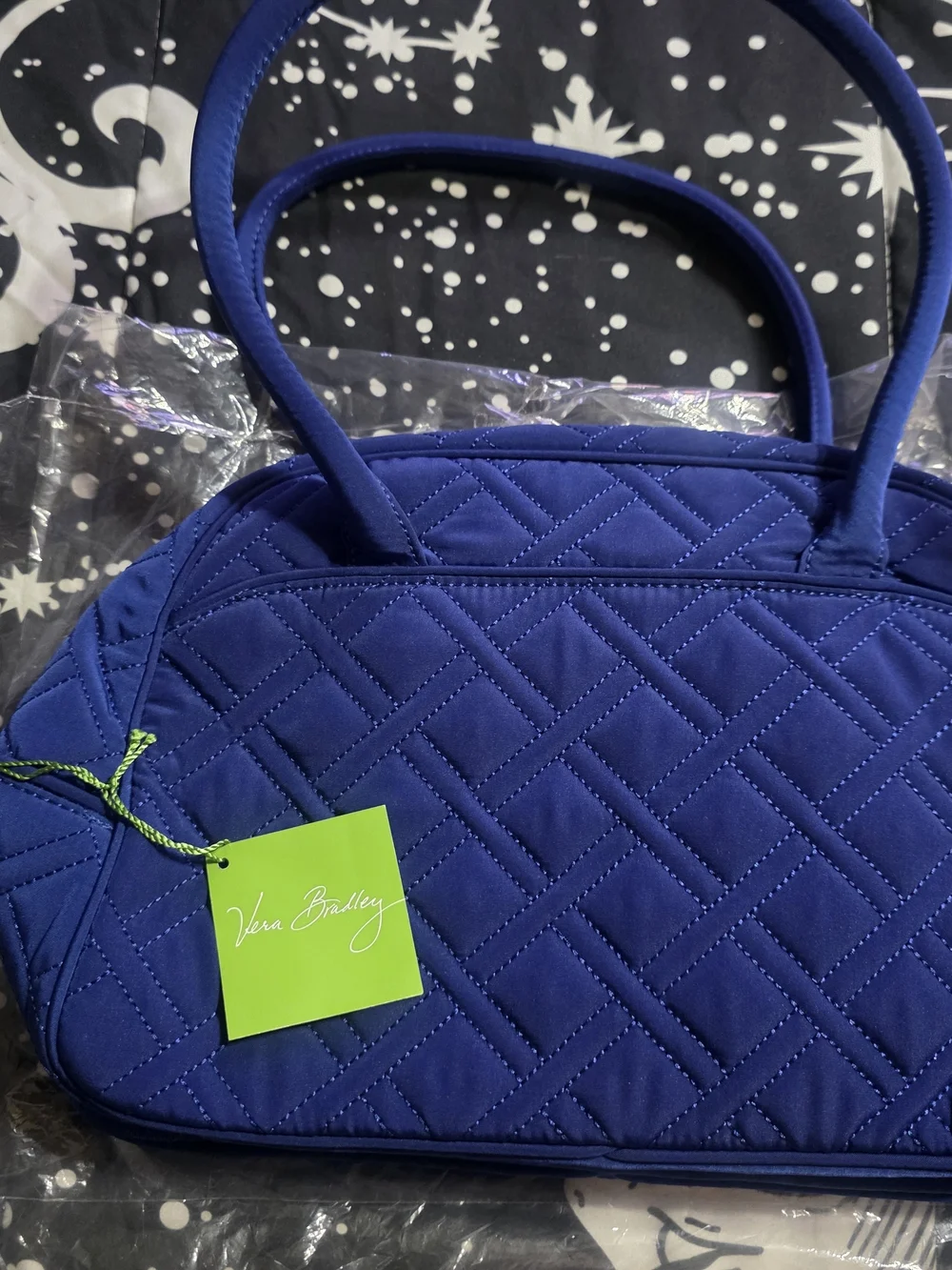Quilted Blue Tote Handbag - Vera Bradley